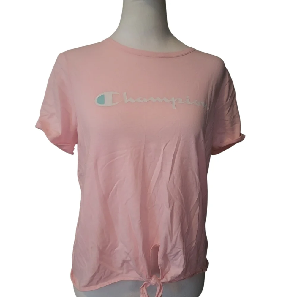 Champion Tie Front Tee Pink sz XL